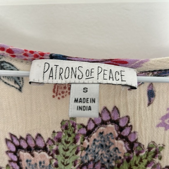 PATRONS OF PEACE - mini skirt fit and flare floral faux wrap size small boho - Picture 4 of 10